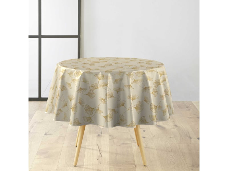  Nappe toile cirée ronde mado 160cm naturel  - Conforama A
