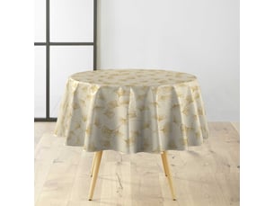 Nappe toile cirée ronde mado 160cm naturel