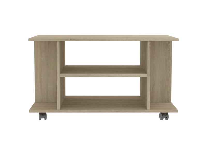  Meuble tv - banc tv - meuble de rangement et roulettes chêne sonoma 80x40x45 cm bois ingénierie  - Conforama D