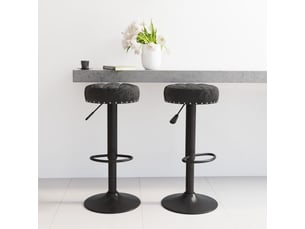 Lot de 2 tabouret de bar, chaise de bar noir velours shl65697