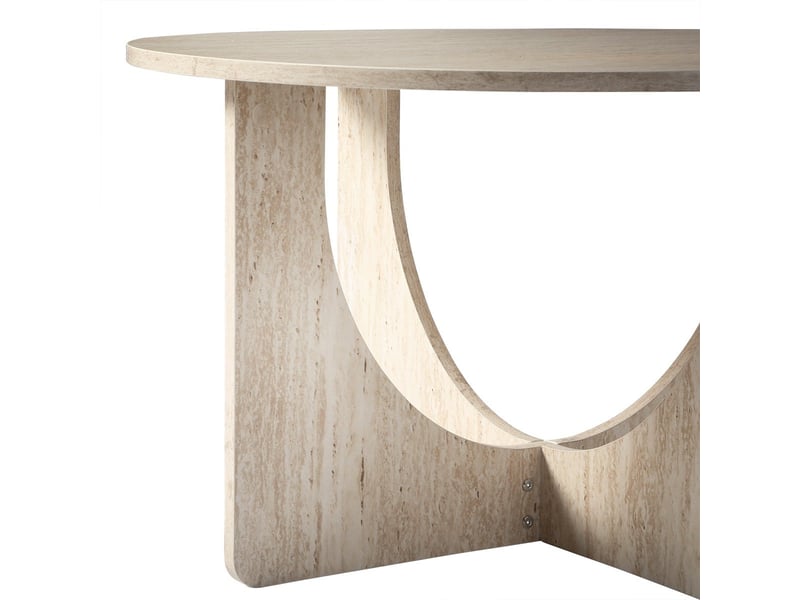 Table basse ronde d70 cm décor travertin marta  - Conforama C