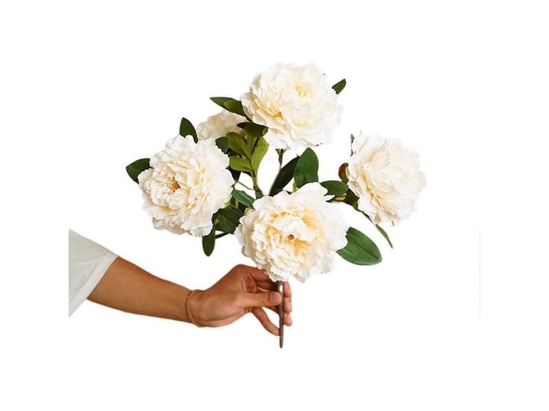  Plante artificielle de qualité supérieure, détaillée et anti-chute, hibiscus pivoine, fausse fleur, décoration de chemin.champagne  - Conforama A