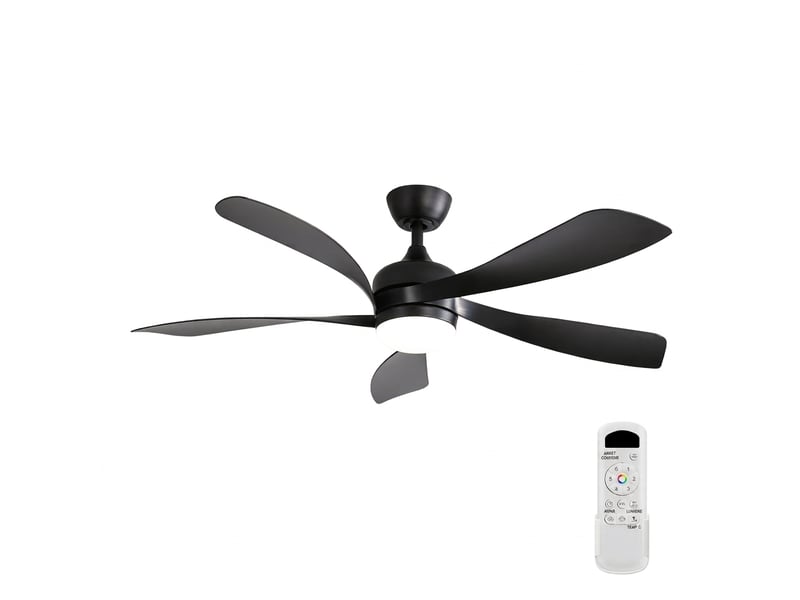  Ventilateur de plafond led 132 cm, moteur dc silencieux, réversible, télécommande, lumière dimmable  - Conforama A