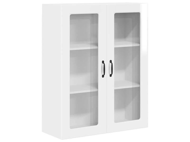 Meuble mural de cuisine, cabinet en verre mural blanc brillant 80x31x100cm shl8849 - Conforama A