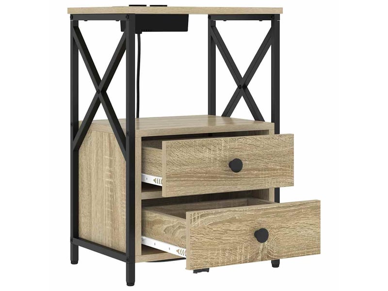  Table de chevet - cabinet de chevet - table de nuit 2 pc chêne sonoma 40 x 31 x 60 cm  - Conforama E