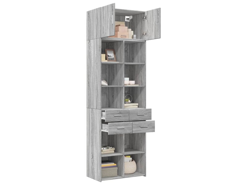  Buffet - armoire de rangement sonoma gris 70x42,5x225 cm  - Conforama C
