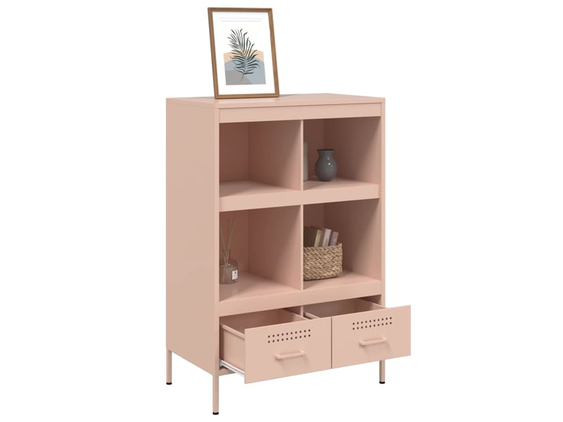  Buffet haut - bahut - meuble de rangement rose 68x39x101,5 cm acier  - Conforama E