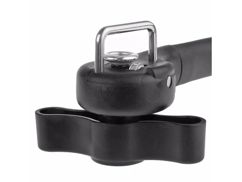 Ouvre-boîte manuel en acier inoxydable – bord lisse, ouvre-bouteille avec poignée antidérapante et bouton rotatif ergonomique pour seniors - Conforama C