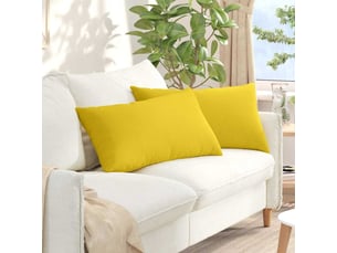 Lot de 2 coussins de canapé, coussins décoratifs tissu jaune clair 80 x 40 cm cf58895