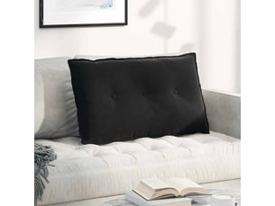 Coussin de dos, coussin de dossier noir 80 x 50 cm tissu en velours côtelé cf54852