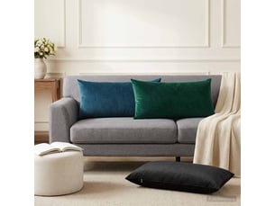 Lot de 6 coussins avec oreiller, coussins décoratifs heerlen noir velours cf50876