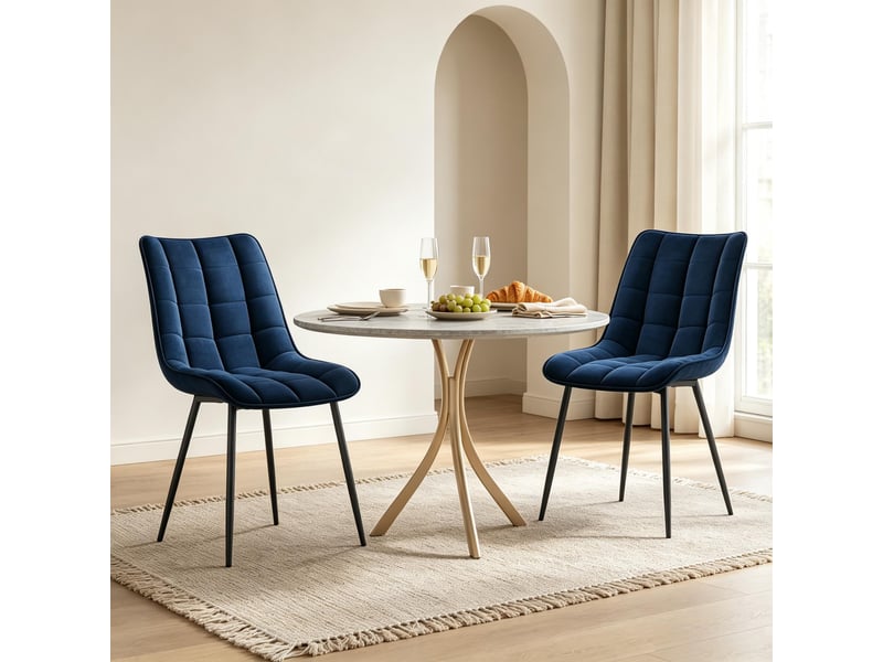  Chaises de salle à manger lot de 2 élégantes avec siège rembourré confortable et design moderne  - Conforama D