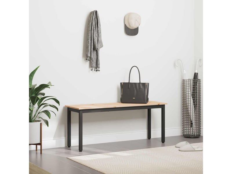  Banc d'entrée, banc d'intérieur naturel 110x35x45 cm bois de pin massif  - Conforama D