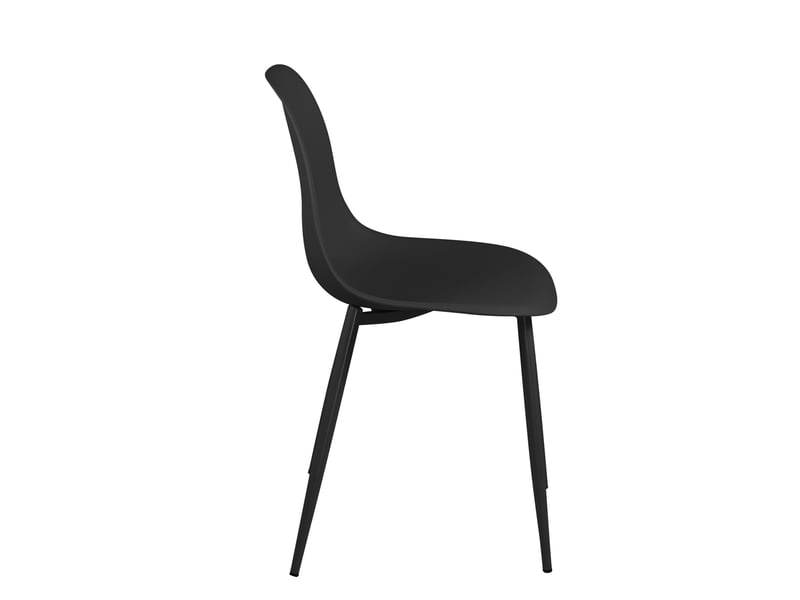  Lot de 4 chaises de cuisine nova noires avec assise en plastique et pieds métal 657-NOVA - Conforama E