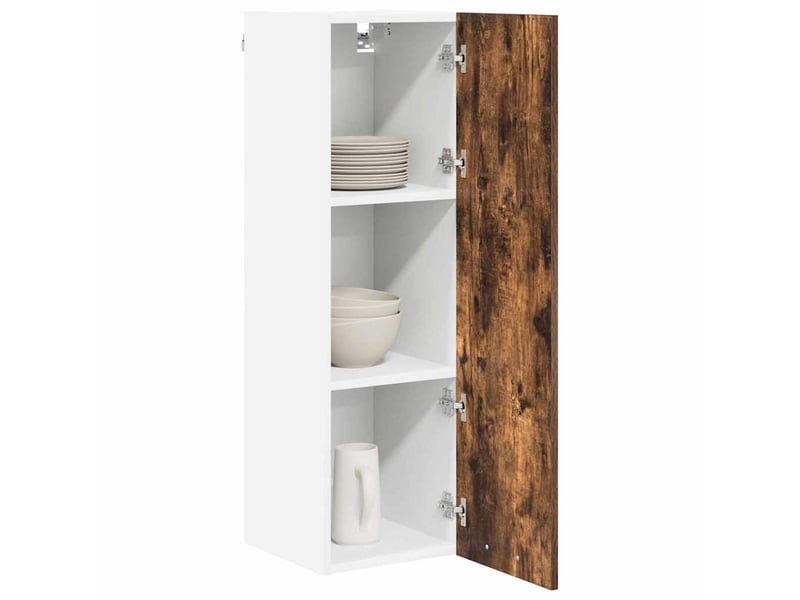  Meuble de rangement cuisine, armoire suspendue chêne fumé 30x31x100cm bois d'ingénierie  - Conforama C