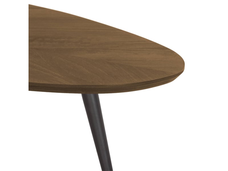  Table basse organique décor bois placage manguier noyer piètement acier - vanya  - Conforama C