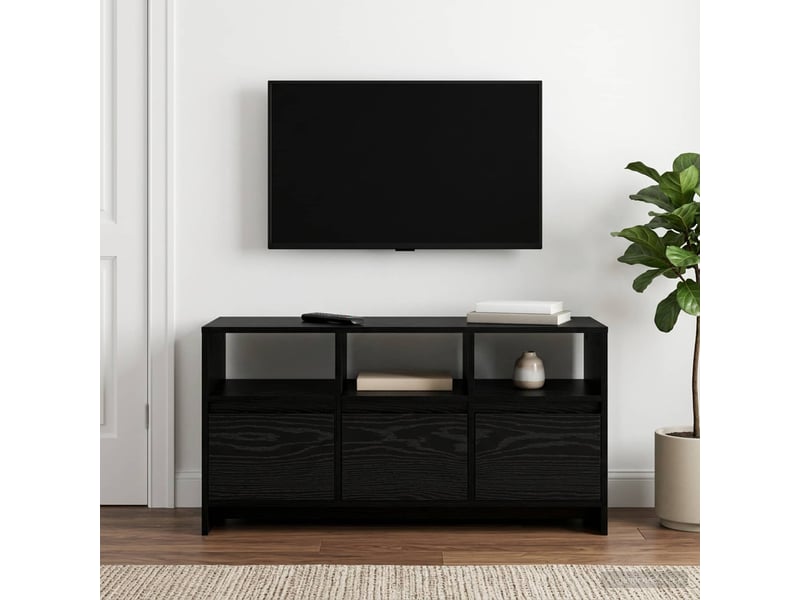  Meuble tv, table tv 102x37,5x52,5 cm chêne noir bois d'ingénierie  - Conforama B