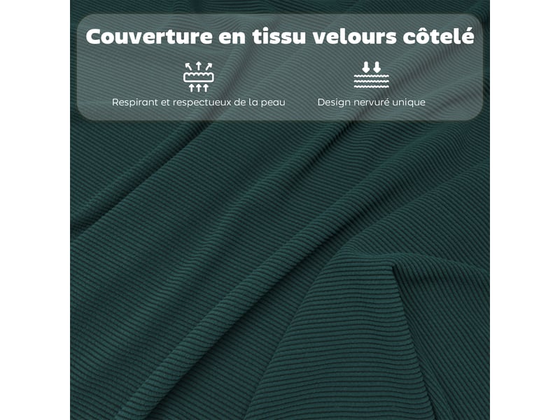  Lot de 4 chaises pliantes chaises de salle à manger portables avec assises et dossiers rembourrés en côtelé velours bleu  - Conforama W