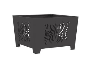 Brasero exterieur, foyer camping noir 60x60x40 cm acier patiné