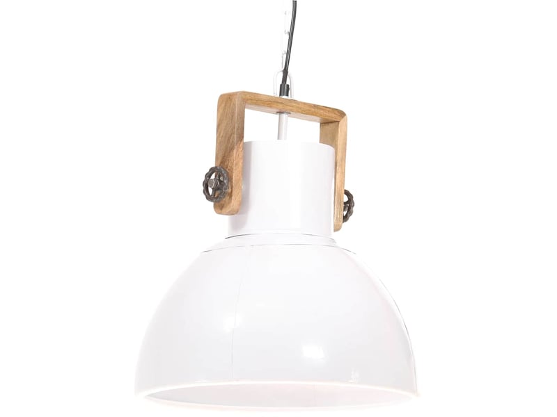  Lampe suspendue, suspension luminaire industrielle 25 w blanc rond 40 cm e27  - Conforama A