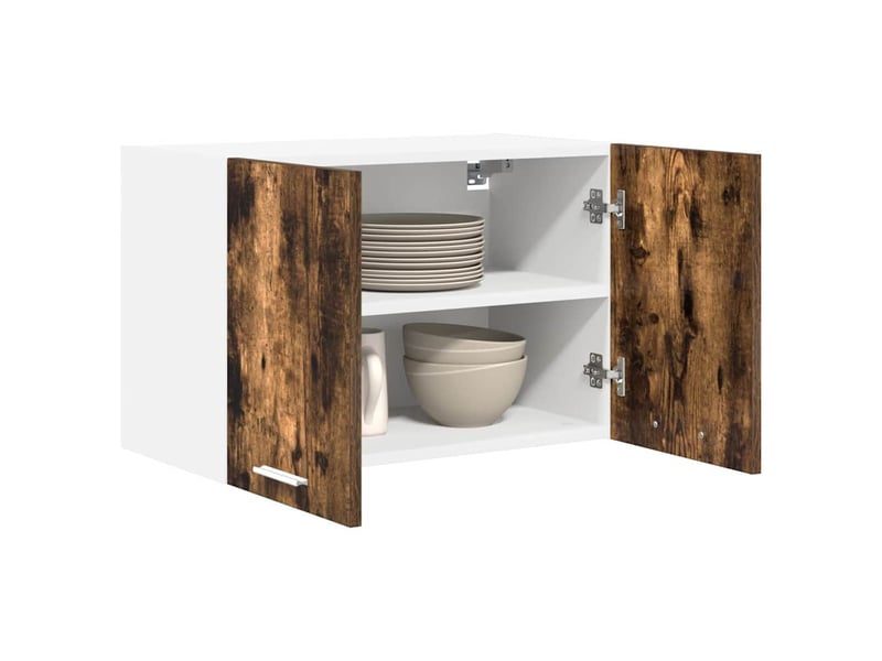  Meuble de rangement, armoire suspendue 2 pcs chêne fumé et blanc bois d'ingénierie shl5060  - Conforama C