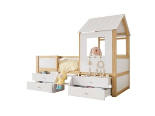 Lit mezzanine 90x200 cm <strong>MERAX</strong>  <strong>lit enfant bicolore</strong> coloris bicolore