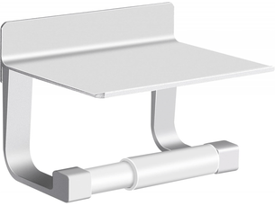 Porte-papier toilette adhésif puissant, auto-adhésif, aluminium argenté