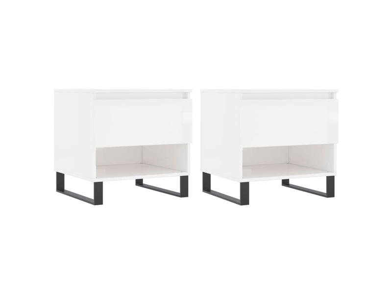  Tables basses 2 pcs - table de salon - table à thé blanc brillant 50x46x50cm bois d'ingénierie  - Conforama A