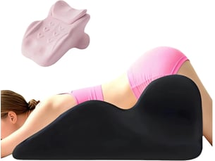 Coussin wedge en mousse à mémoire de forme, inclinaison 27°, support ergonomique pour dos, cou et jambes, rose, 66x53x36 cm