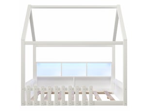 Lit cabane 140x190 cm MAISONORA coloris blanc
