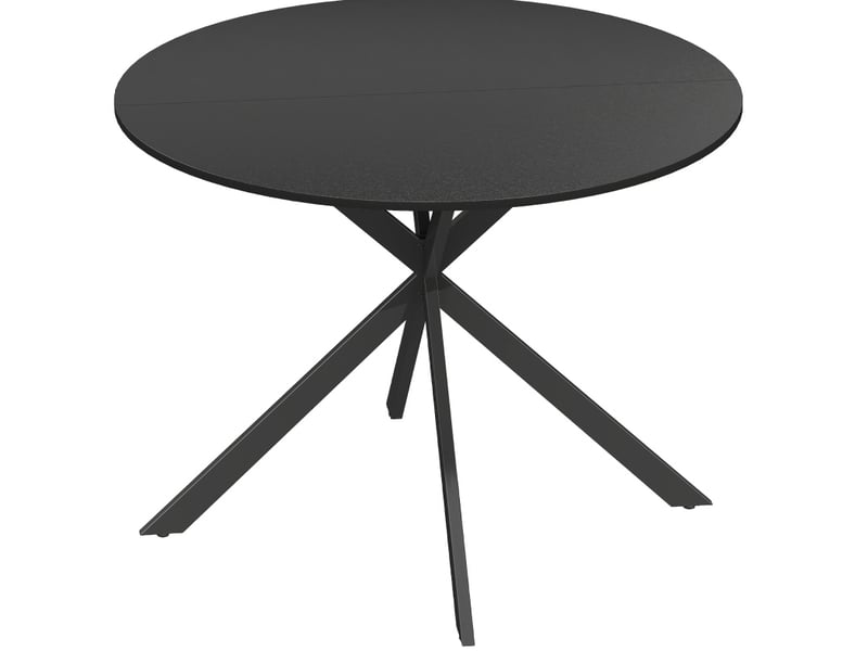 Table de salle à manger ronde pour 4 personnes avec pieds réglables en acier, industrielle noire, 100 × 100 × 75 cm - Conforama A