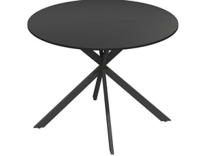 Table de salle à manger ronde pour 4 personnes avec pieds réglables en acier, industrielle noire, 100 × 100 × 75 cm