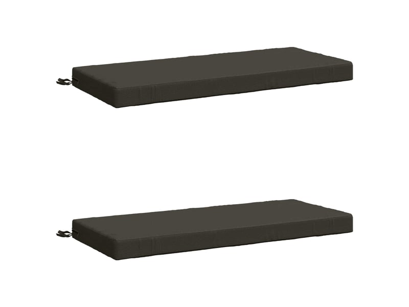 Lot de 2 coussins de banc, coussins d'assise soest 100 % polyester anthracite cf56949  - Conforama A