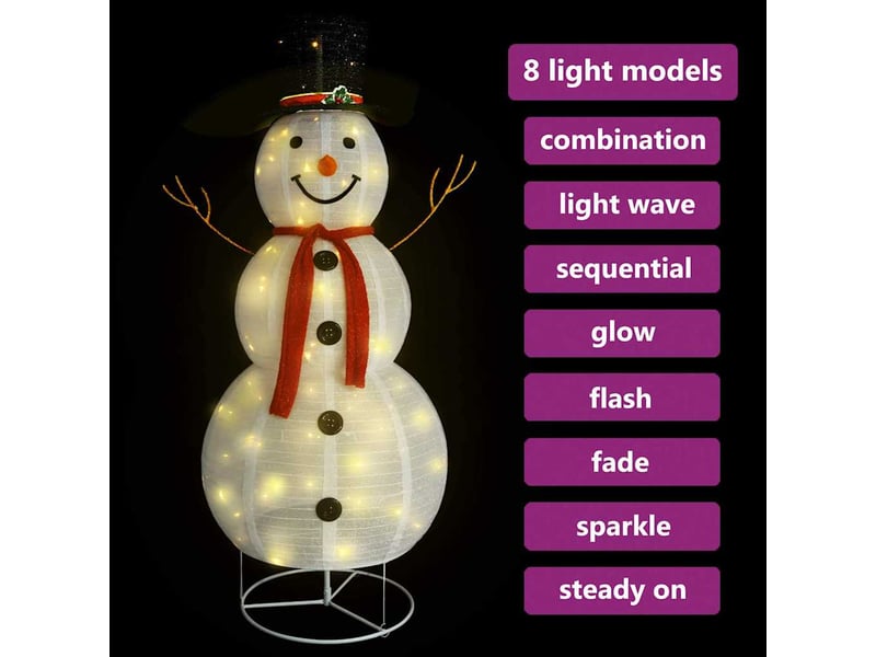  Figurine de bonhomme de neige de noël à led tissu 180 cm  - Conforama C