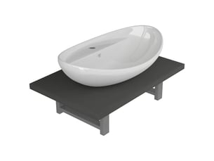 Meuble de salle de bain, armoire salle de bain en deux pièces céramique gris cf65443