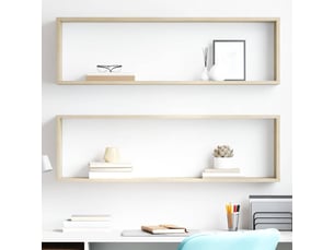 Lot de 2 étagères cube murales, armoires de rangement chêne sonoma bois d'ingénierie cf42735