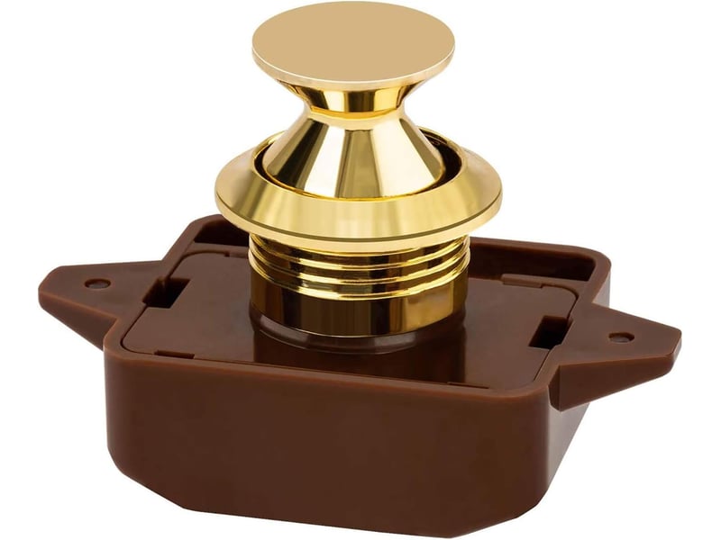  Loquet de porte d'armoire à bouton-poussoir pour caravane, camping-car, placard doré 2pcs  - Conforama D