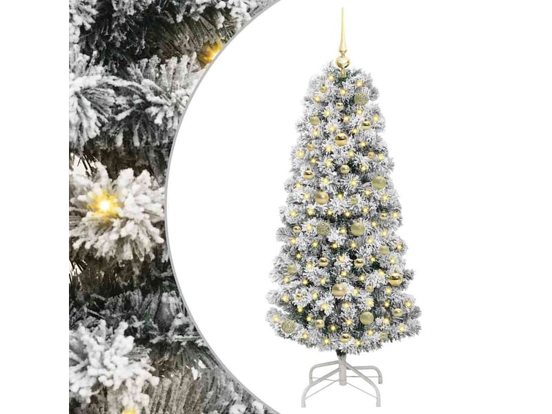 Sapin de noël, arbre de noël artificiel à branches articulées vert et blanc cf61139 - Conforama A