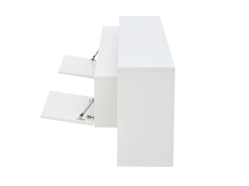  Meuble tv 190x40x48,5 cm - finition brillante, éclairage led, rangements ouverts - design moderne  - Conforama E