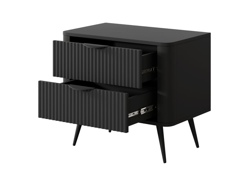  Table de chevet baari, 2 tiroirs, 63x38x55h cm noir Baari - Conforama E