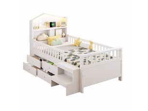 Lit cabane 90x200 cm DESMIU coloris blanc
