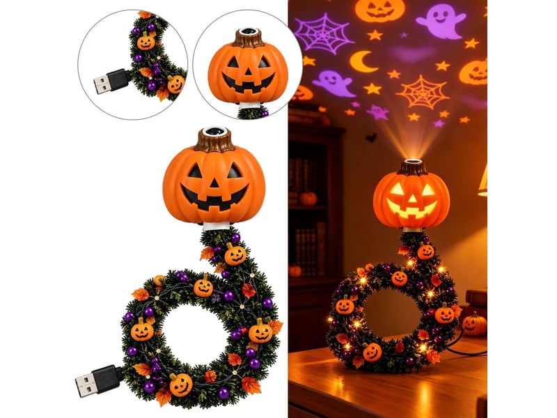  Projecteur lumineux halloween, 8 led à col de cygne – lampe décorative, 2 pièce  - Conforama B