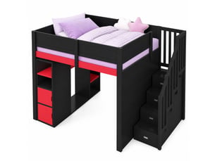 Lit mezzanine 140x200 cm CRAVDOM   coloris noir