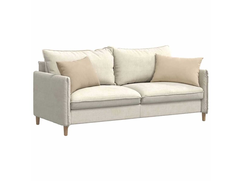 Lot de 2 coussins de canapé, coussins décoratifs tissu crème 60 x 40 cm cf58818 - Conforama C