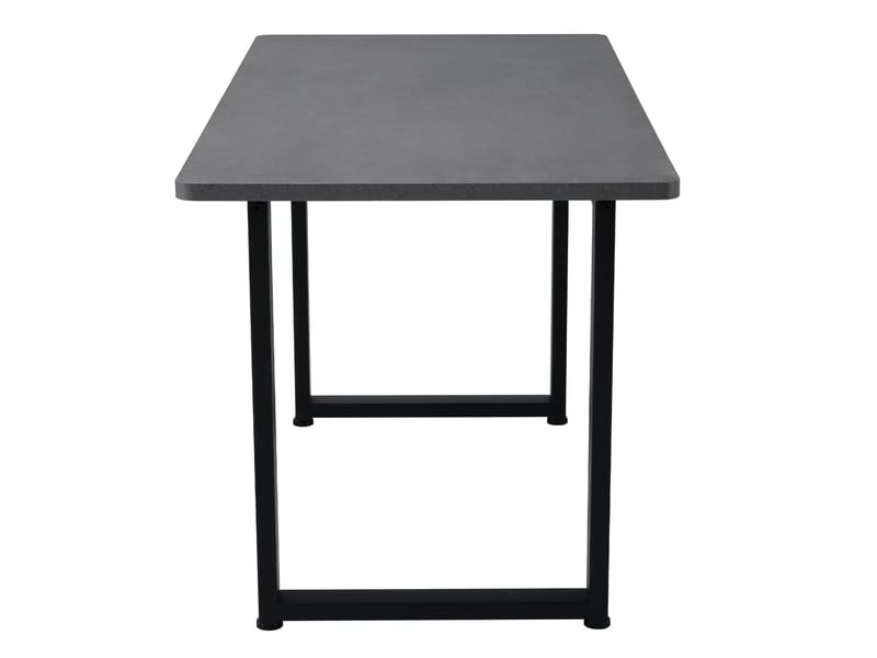  Table à manger rectangulaire 140 x 70 cm en panneau de particules et métal noir  - Conforama E