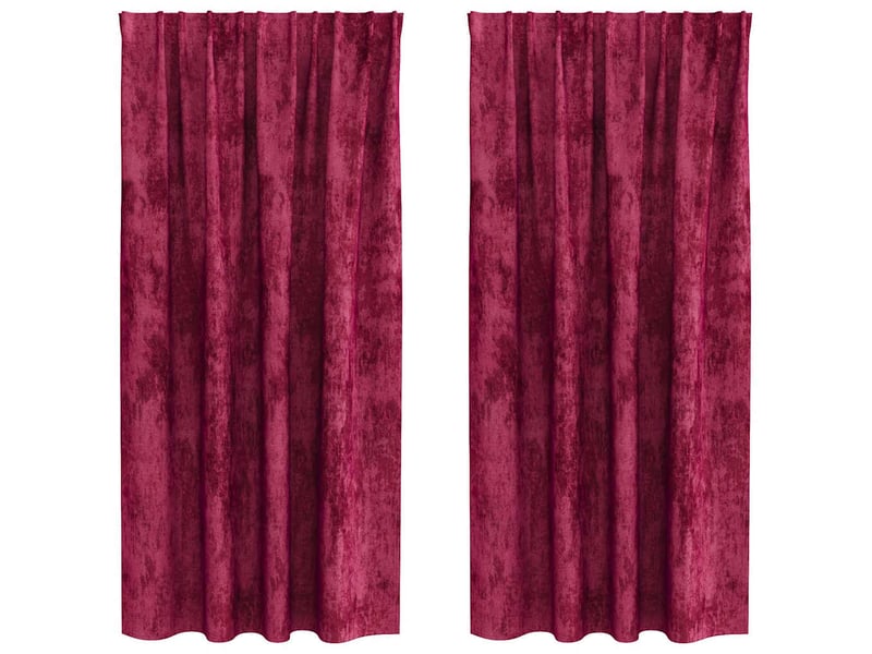 Lot de 2 rideaux en velours, rideaux de fenêtre rouge bordeaux 175 x 140 cm velours cf44243 - Conforama A