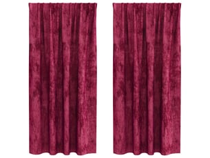 Lot de 2 rideaux en velours, rideaux de fenêtre rouge bordeaux 175 x 140 cm velours cf44243
