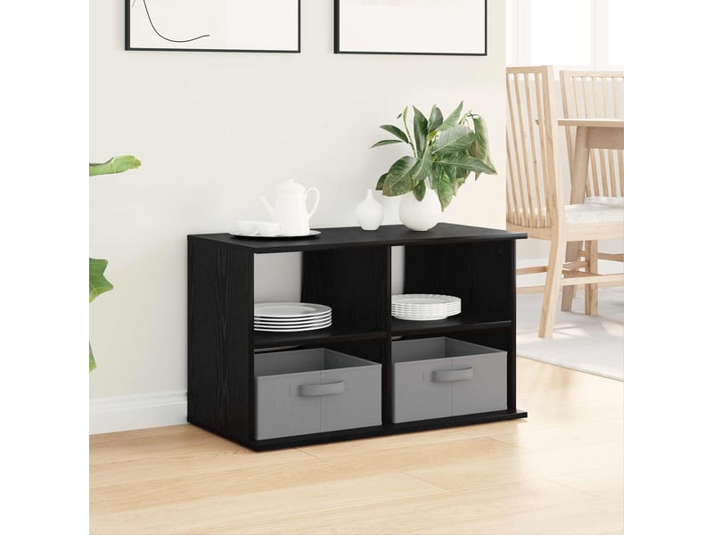  Support de télévision avec tiroir chêne noir 79x40x48 cm  - Conforama D