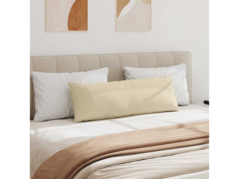  Lot de 2 coussins de canapé, coussins décoratifs tissu crème 120 x 40 cm cf58806  - Conforama D