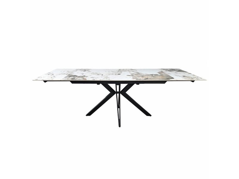  Table extensible 160-240 cm céramique blanc marbré pieds métal – allegri  - Conforama C